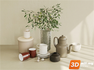Tea Set 3D Model